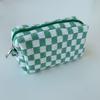 Colorful Checkerboard Plush Clutch Makeup Bag Large Capacity Cosmetic Storage Bag Skincare Organizer Toiletries Bag