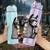 1PC Llama Middle Finger Art 750ml Color Plastic Sports Water Bottle Leakproof Flip Straw Lid Suitable for Sports Office Home Use
