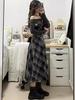 Woolen Elastic Waist Zipper Pleated Retro A-Line Mid-Length Hip-Hugging Skirt for Spring, Autumn, Winter