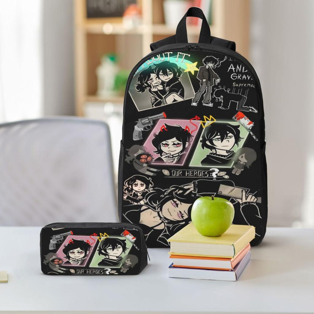 3Pcs The Coffin Of Andy And Leyley Backpack Set for Boy Girl Pen Bags Bookbag Sets with Lunch Box For School Students Daypack
