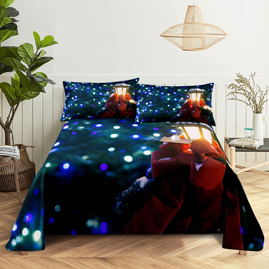 Julesengesett og putevar Sengetøy Laken Dynetrekk King Queen Size for enkeltdobbeltsenger 220x240 Twin Full Tynt Mykt