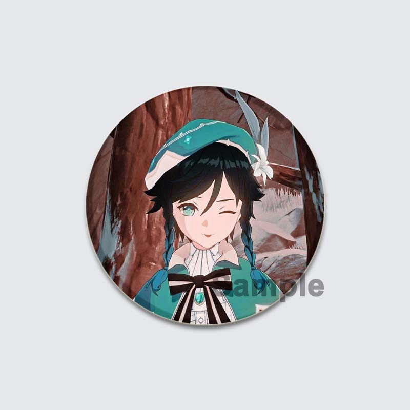 32/44/58 mm Genshin Impact-Abzeichen, Spiel Anime-Mädchen Hu Tao/Venti/Jean, Anstecknadel, 58 mm, runde Brosche für Rucksack, Kleidung, Zubehör, Schmuck, Geschenk