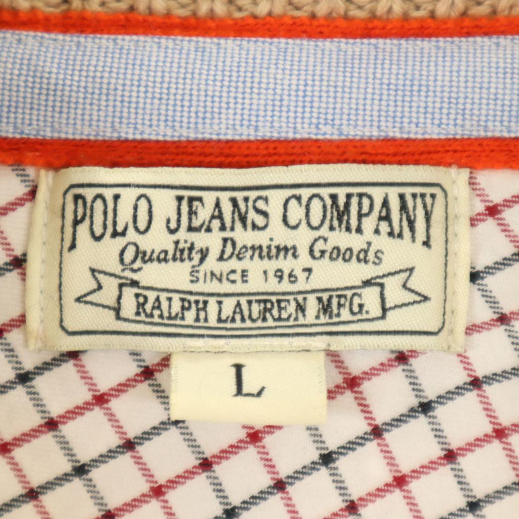 POLO JEANS COMPANY Long sleeve cable knit cardigan L beige Impact 21 Women Used
