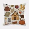 Flannel Square Bedside Pillowcase, Pastoral Home Atmosphere Cartoon Anime Pattern Cushion Protective Cover With Invisible Zipper 45x45cm