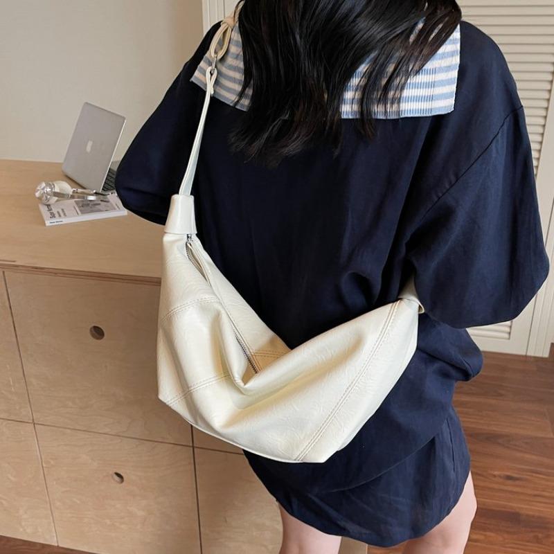 Pu Solid Color Zipper Shoulder Bag High Quality Versatile Commuter 2026 Brand Bags for Women Sewing Commute Crossbody Bags