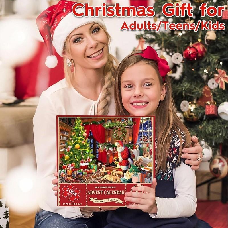 Jigsaw Christmas Puzzle Advent Calendar Puzzle Blind Box Toy Holiday Countdown