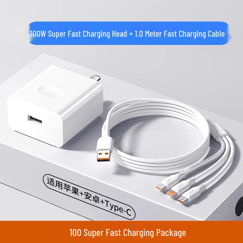 Universal Fast Charge 3-in-1 Multi-Port Cable: Type-C, Android, 3-Head