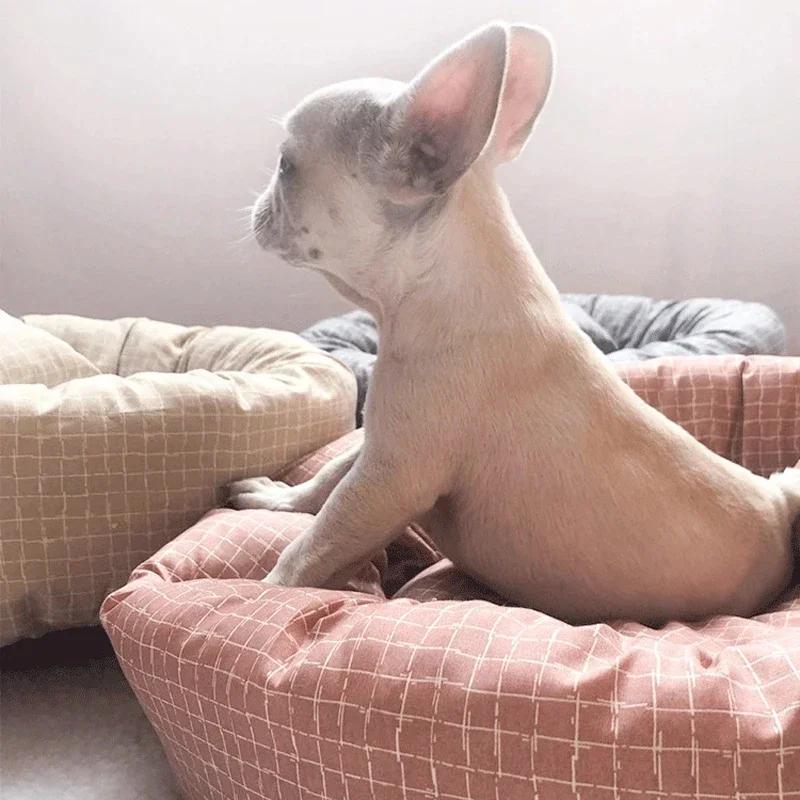 OUZEY Round Pet Cat Bed Comfortable Sleeping Dog Bed Soft Warm Pet Sofa Bed Washable Puppy Kitten Cushion Blankets Pet Products