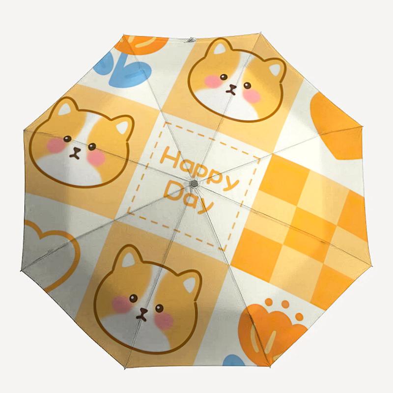 

1pc Corgi Day Automatic Umbrella Auto Open/Close Folding Umbrella with 8 Rib Frame, 3 Fold Compact Umbrella for Men & Women, 98