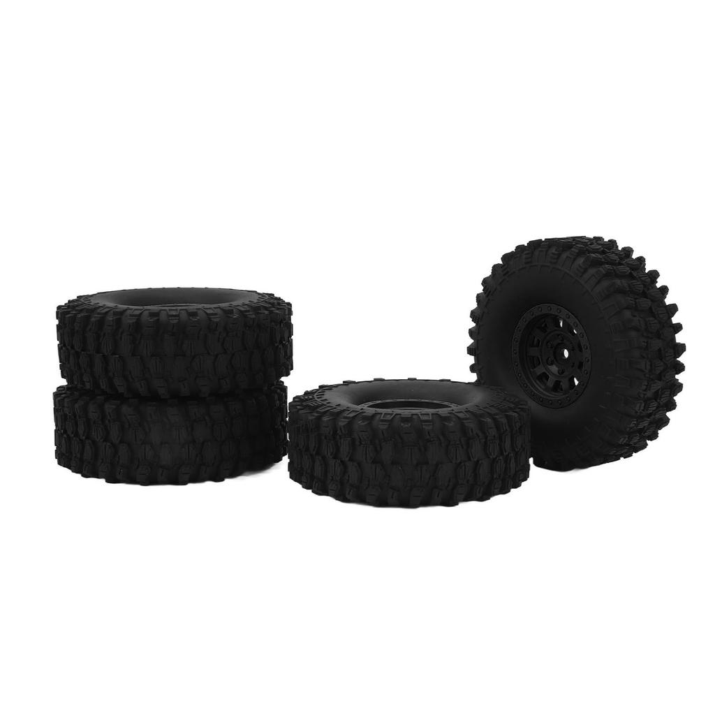 4PCS RC Car Tire Wheel 120mm 1.9in Rubber with 10 Spoke Nylon Wheel Hub RC Car Parts for Axial SCX10 90046 for Traxxas