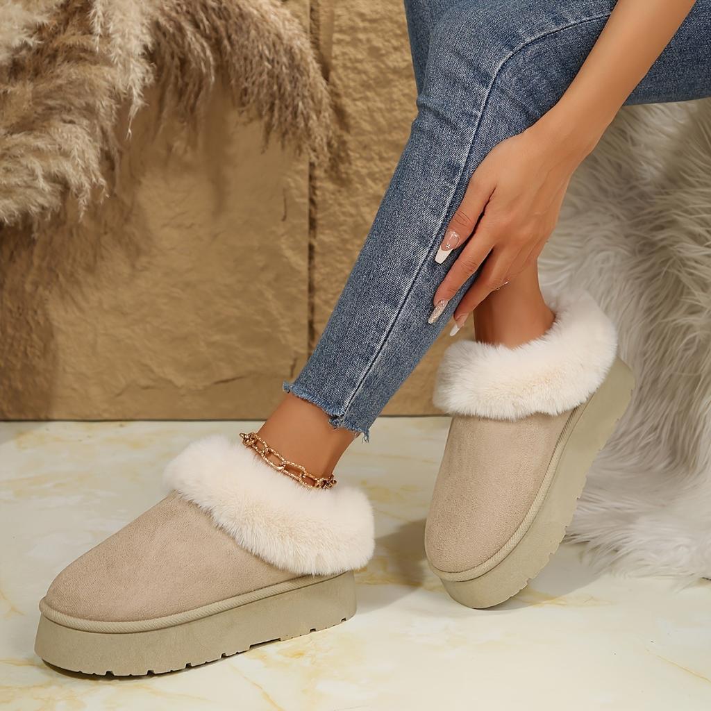 Classic, Fashionable, Warm, Non Slip, Plush Edged Women's Home Shoes, Indoor Slippers, and Ankle Boots