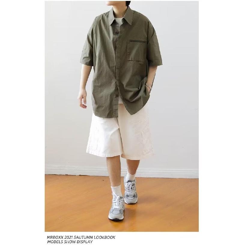 Retro Shirt Men'S Summer Outfit Hong Kong Style Student Loose And Niche Design Fun New Men'S Top For Outdoor Wear 2024