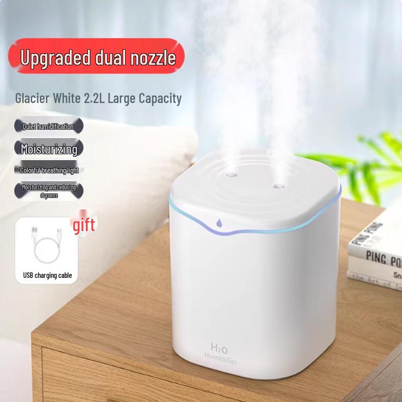 USB Dual Spray Silent Air Humidifier for Bedroom - Ideal for Pregnant Women & Babies
