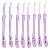 8Pcs Plastic Handle Crochet Hook Set Ergonomic Handle Knitting Tools Set  For Knitting Hat