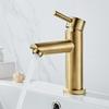 Bathroom Faucet Solid Brass Bathroom Basin Faucet Cold And Water Mixer Sink Tap Single Handle Deck Mounted Brushed Gold Tap