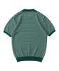 ANALOG MOOD Marine Stripe Round Short Sleeve Knit (Green)