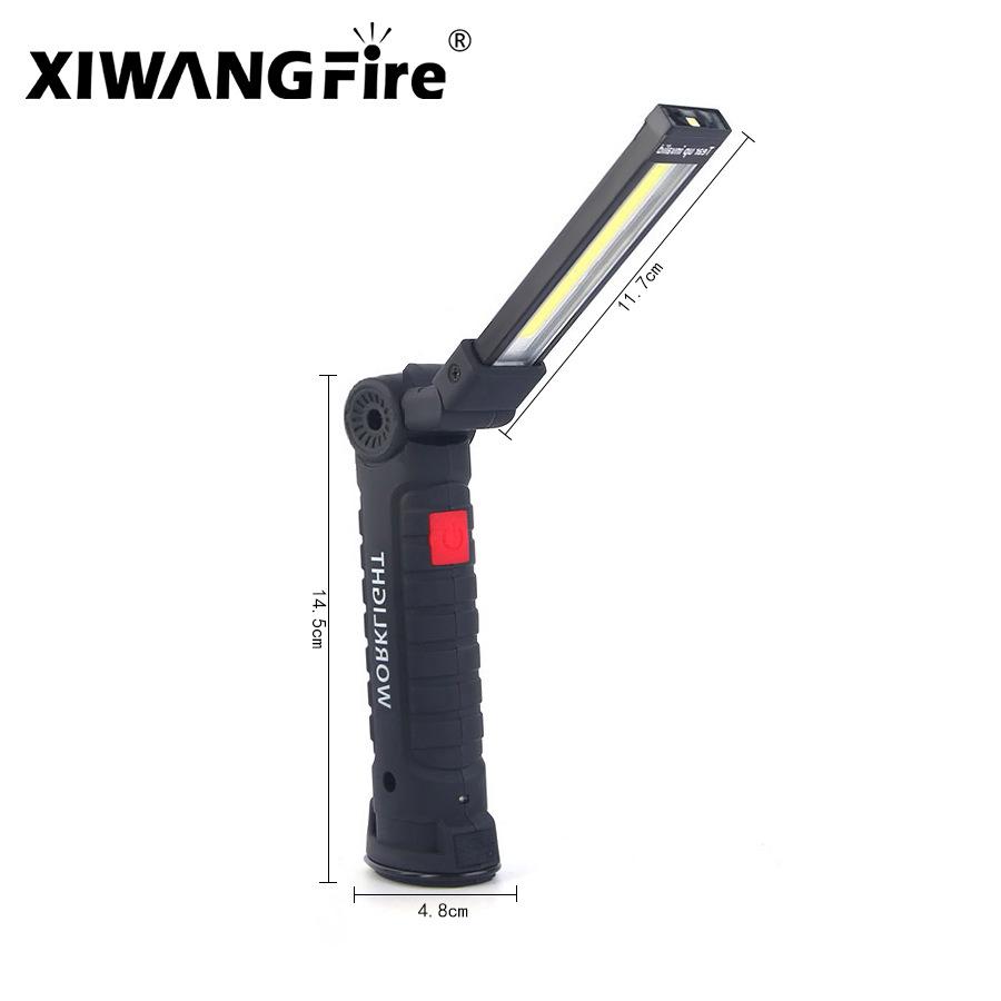 360° Folding Magnetic COB Handheld Work Light with Multi-functional Red Warning Light