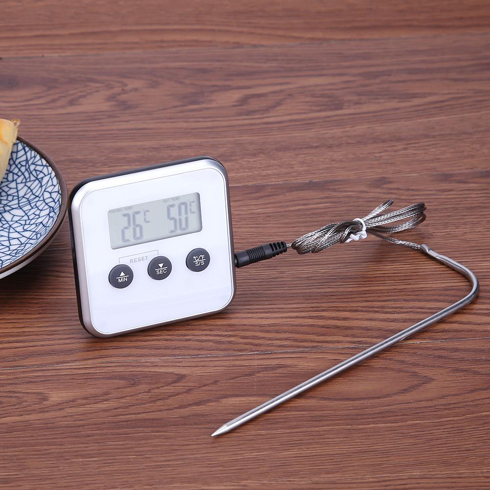 Termometro Digitale Timer Misuratore di Temperatura Cibo Carne con Sonda Termometro per Cottura BBQ per Strumenti Temperatura Cucina