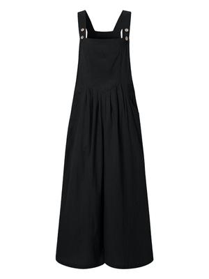 Combinaison femme avec poches sans manches jambes larges salopette grande taille