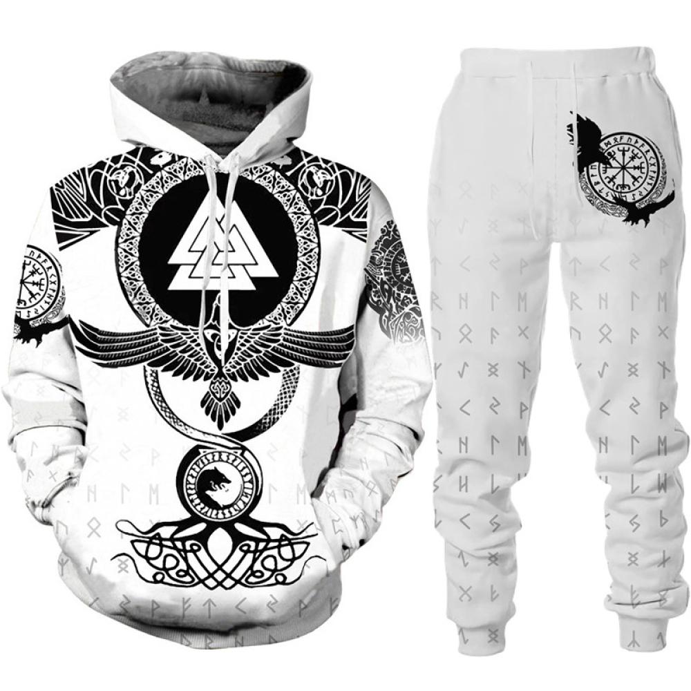 Spring Autumn 3D Printed Fierce Eagle Pattern Hoodies Sweatshirt Men's Sweatpants Set Unisex Tracksuit Fashion Men Clothing Suit