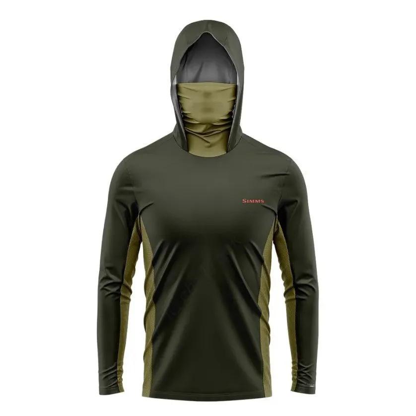 SIMMS Fishing Suit Fly Fishing Luya Hoodie Outdoor Ice Silk Sunscreen Clothing with Mask Quick Drying Breathable Thin