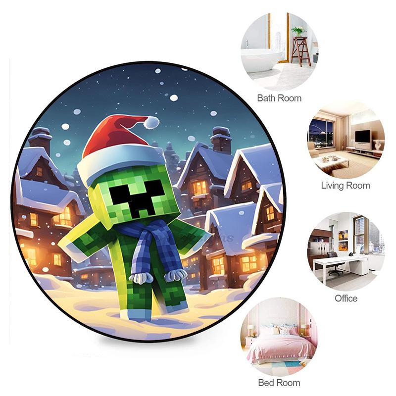 Sandbox Electronic Xbox Games Minecraft Circular Carpet Household Goods Decoration Anti Slip Home Table and Chair Mat Aisle Door Mat Carpet D11
