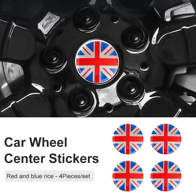 

Car Wheel Center Hub Cap Rim Cover Emblem Sticker For Mini Cooper F56 F60 R56 J01 J05 U25 F66 Car Tire Decoration Accessories Red and blue rice