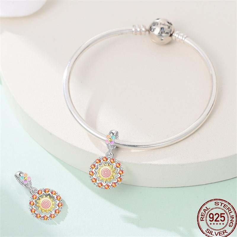 Copper Rainbow Hearts Charms Sun Clouds Rain Lightning Beads Fit Original Bracelet Diy For Women Fine Jewelry Gift