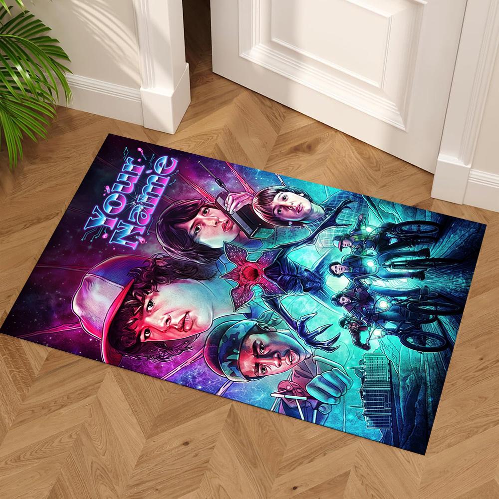 Stranger Things Customize Your Name Area Rug Perfect for Playrooms Decorate room Hallway Balcony Anti-slip Rug Anime Office Decor