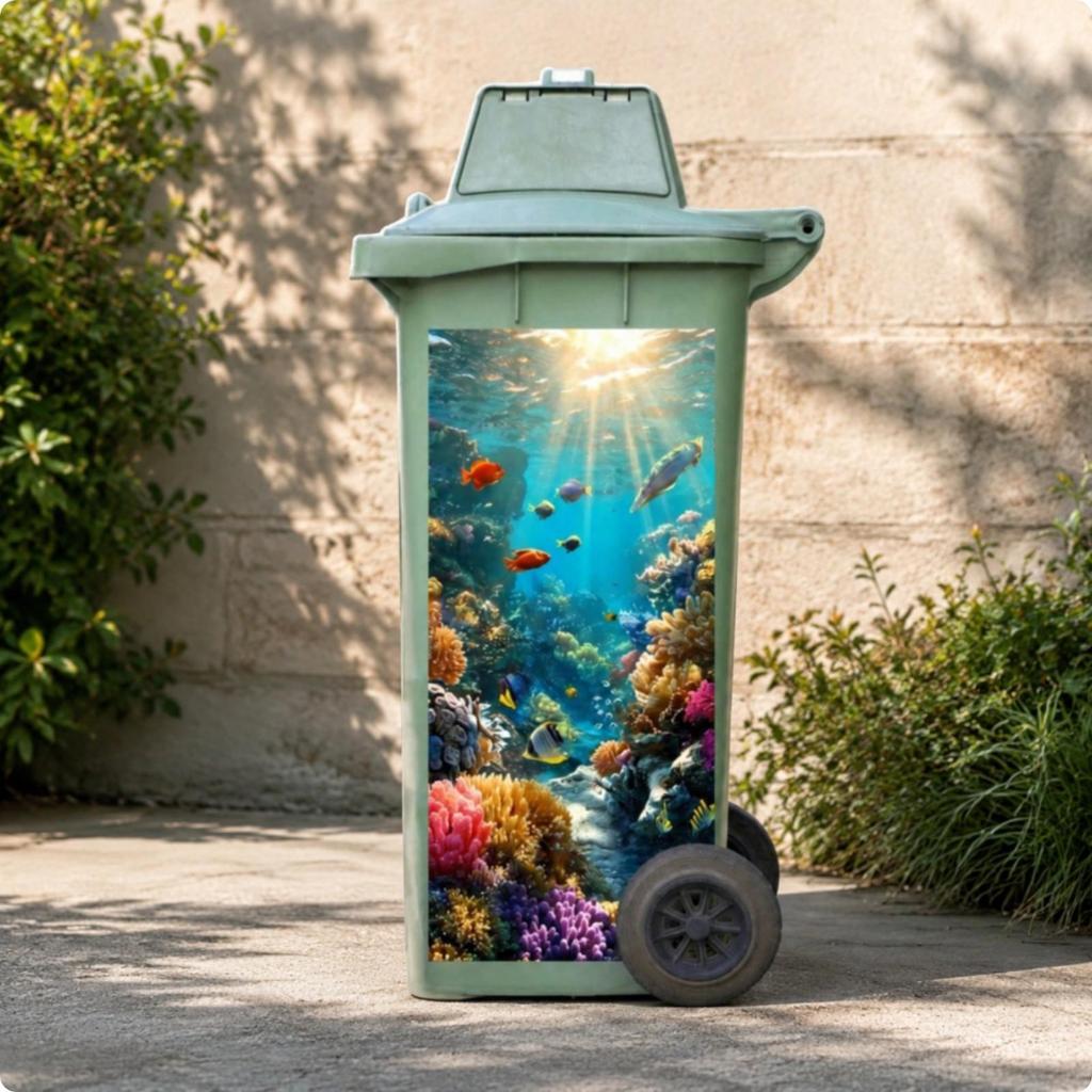 Trash Bin Sticker Peel-and-Stick Can Decal Decorative for Garden