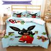 3pcs Bing Bunny2 Design Cover Set - HD Printed Bedding with 1 Cover and 2 Pillowcases - Perfect for Home and Dorm Decor