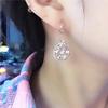 Purple Gold Water Drop-Shaped Hollow Earrings, Simple Personality, High-End Temperament, Rose Gold-Plated