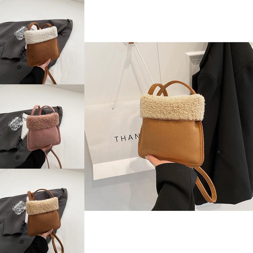 Stylish Small Cross-border Plush Shoulder Bag For Women 2023 Autumn And Winter