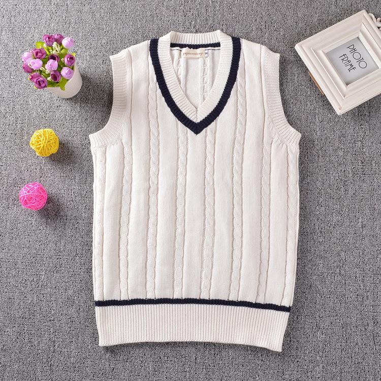 British Style V-Neck Uniform Sweater Vest Girls and Boys Japanese Student Navy Sleeveless Vest Sweater