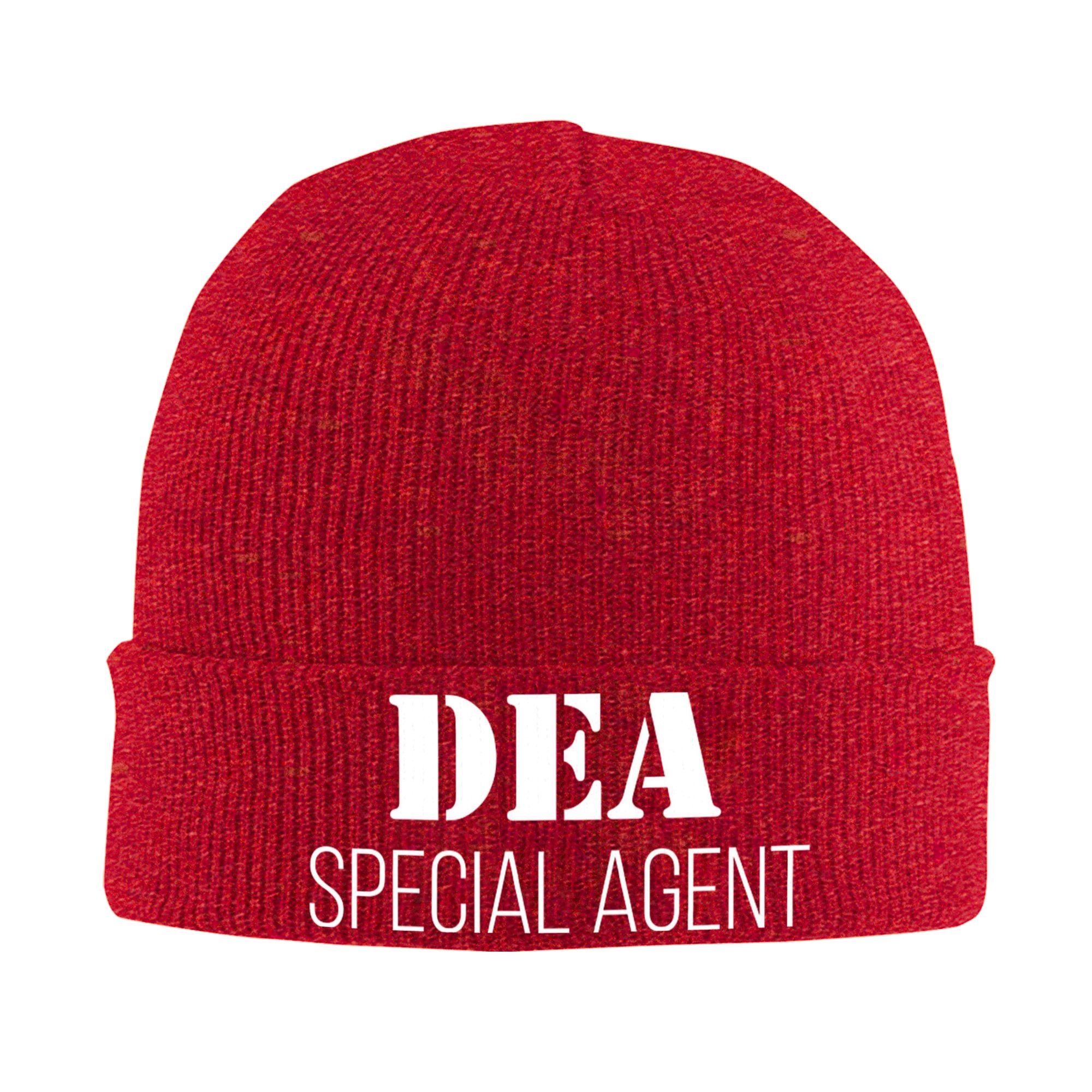 DEA Special Agent US Police Federal Interdiction Agency Knitted Hat for Unisex Unisex Beanie Autumn Winter Hat Acrylic Melon Cap One Size