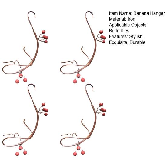 Banana Hanger for Butterflies Outdoor Banana Hammock Butterfly Feeder Metal Banana Holder for Attracting Butterflies