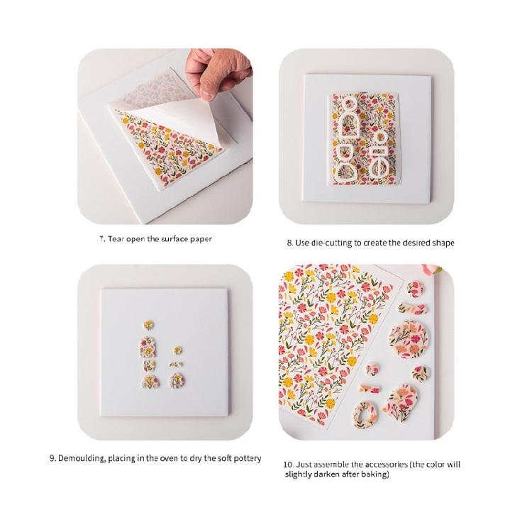 Clay Earrings Transfer Paper Easters Colored Eggs Printing Paper Water Soluble Transfer Decal Clay Transfer Sheets