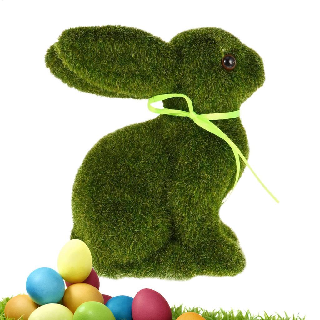 Easter Bunny Green Foam Flocking Simulation Rabbit Three-dimensional Moss Rabbit Gardening Decoration Easter Decoration