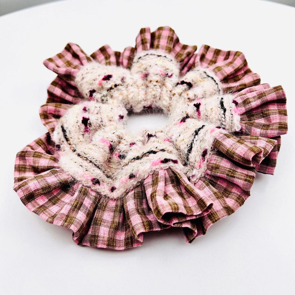 Luxury Korean Mohair Knitted Scrunchie: Colorful Autumn/Winter Hair Accessory