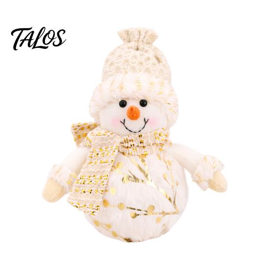 Decorative Christmas Doll LED Plush Ornaments, Light Up Elk Snowman Santa Claus Decoration, Cute Stuffed Toy for Table Holiday Party Decor Gift Kids