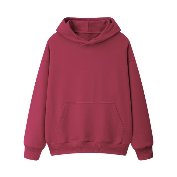 Wholesale 190g fleece thickened light version hooded sweater men's and women's Korean version solid color coat