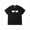 Funny Minimalist Cartoon Animal Face Print TShirt Unisex Cotton Short Sleeve Loose Casual Daily Street Tops Black Tee