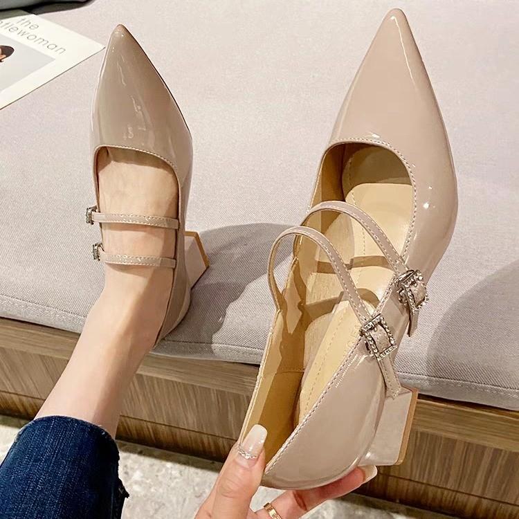 Fashion Shallow Mouth Shoes Woman High Heels Pointed Toe Female Footwear Casual Pumps New Summer Cute Boat Fashion Comfort Simple Englis
