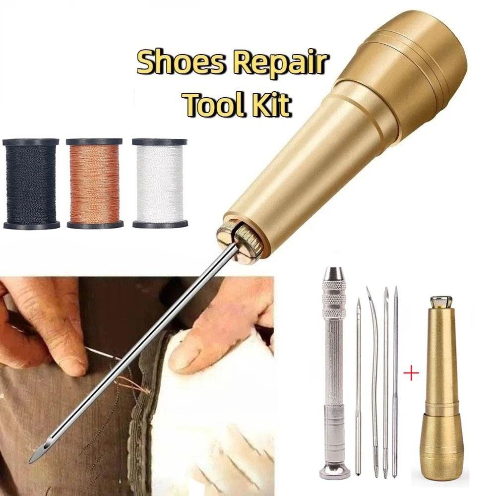 9 Pcs/set Nylon Thread Leather Sewing Kit Hand Quilting Needles  Leather Repair Sewing Tool