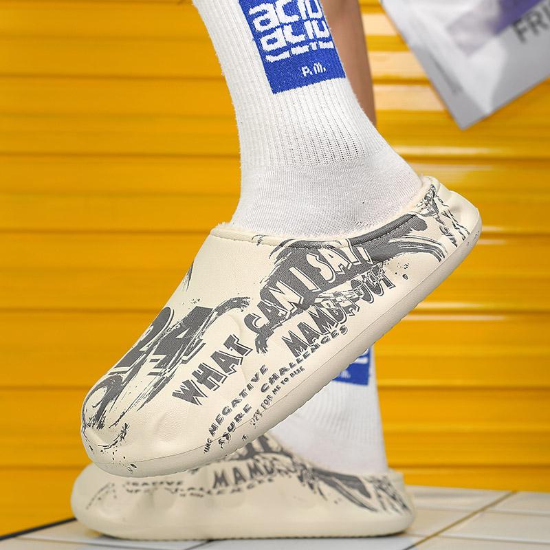 Pantoufles d'hiver en coton légères et chaudes pour couple, chaussures décontractées en coton pour la maison, grande taille