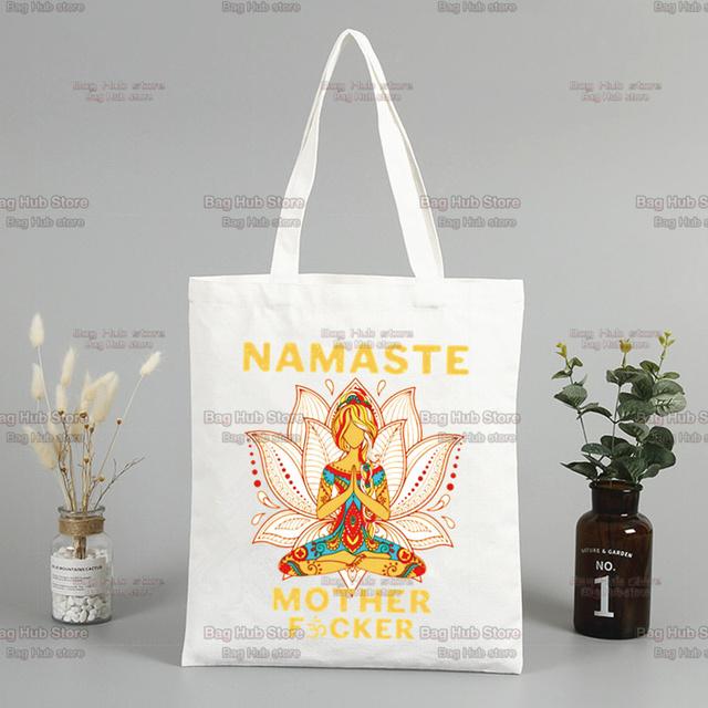 Винтажная сумка для мамы с принтом Намасте — фото 7