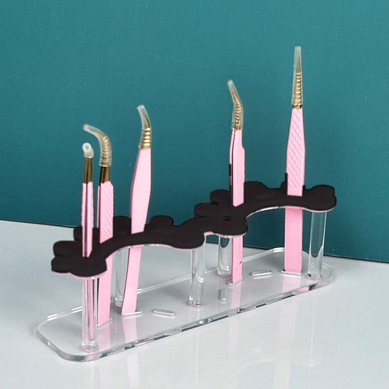 Acrylic Black White Hold Tweezers Lash Tools Eyelash Holder For Eyelash Extension Lash Tile Eyelash Shape Tweezers