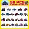 10/25/50pcs Cartoon Vehicle Monster Truck Stickers for DIY Scrapbook Stationery Water Bottle Phone Laptop Guitar