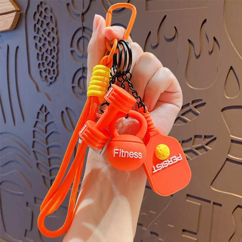 Portable 1 PCS PVC Pickleball Bag Tag Keyring Cute Lightweight Pendant for Car Keychain Backpack Pickleball Fans Creative Gift