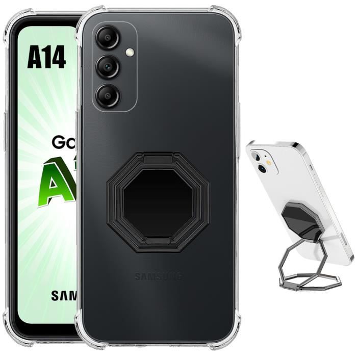 Coque - Samsung - Galaxy A14 4G-5G - Silicone Antichoc - Transparent - Support Rotatif
